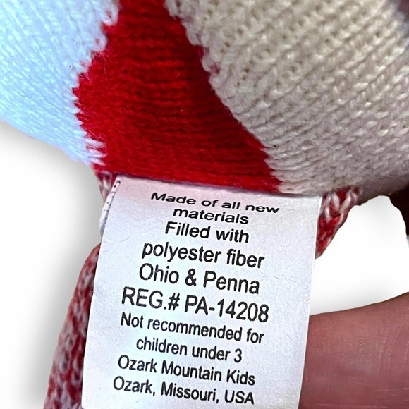 Santa Sock Monkey Stuffed Animal Toy Ozark Mountain Kids USA NOS Folk Art - Picture 6 of 11